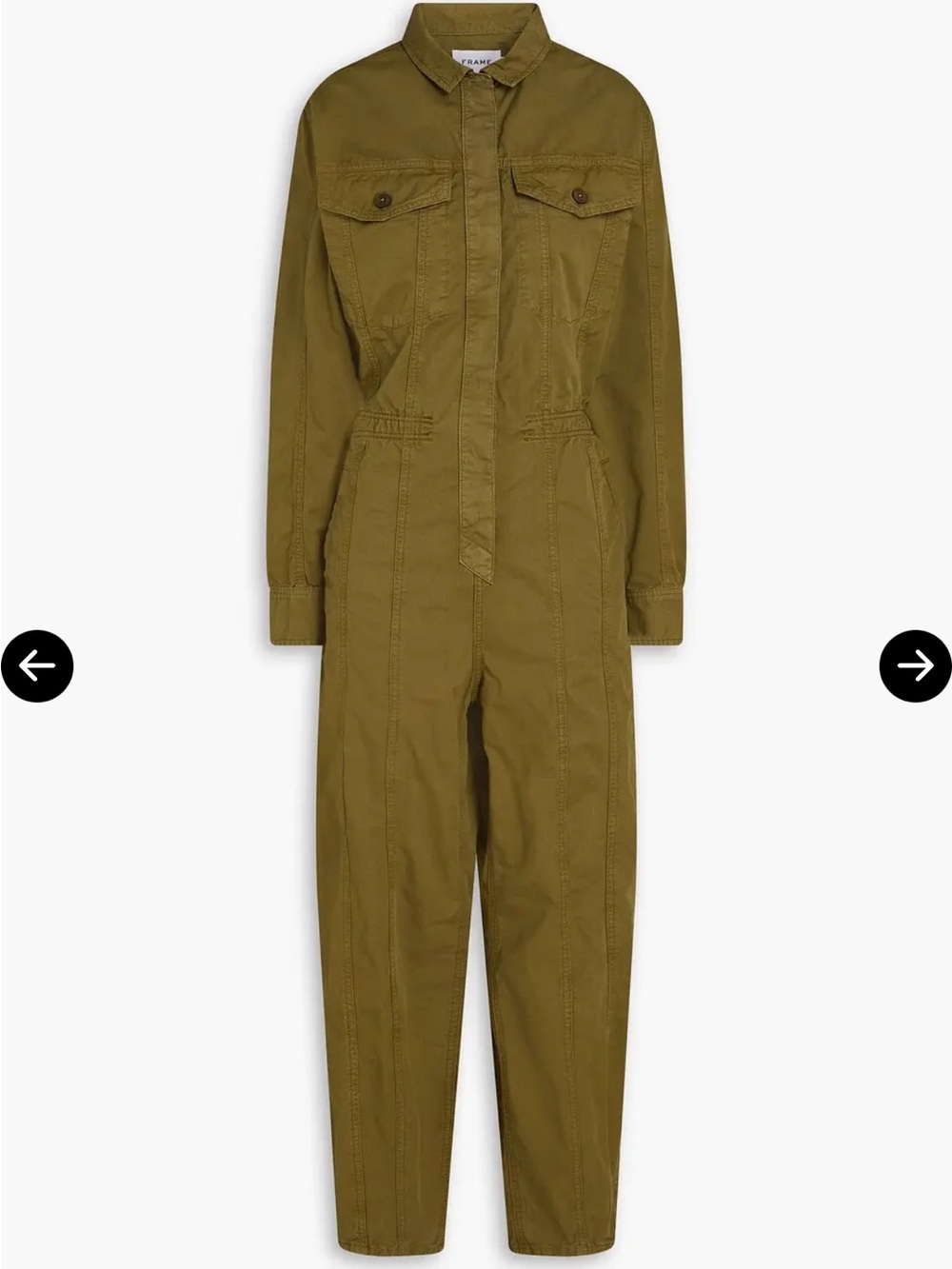 FRAME Cinched Waist Cotton Twill Jumpsuit NWT size M